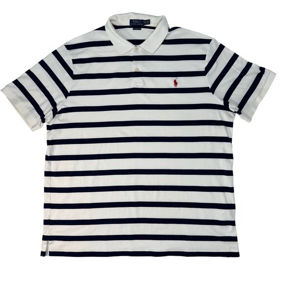 Polo Ralph Lauren Men’s XXL Classic Fit Navy White Stripe Polo Shirt - Picture 1 of 6